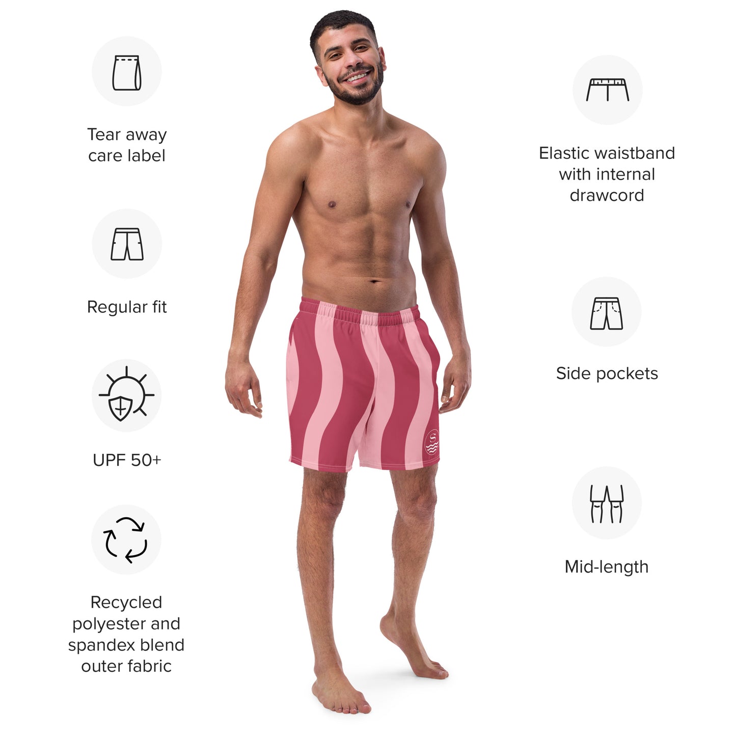 Men's catch a wave swim trunks