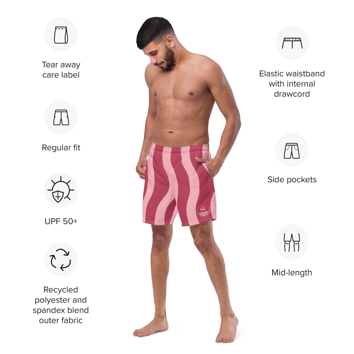 Men's catch a wave swim trunks